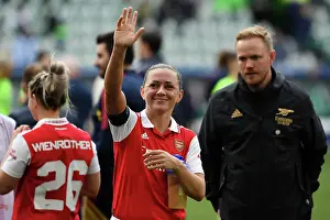 Vfl Wolfsburg V Arsenal Women 2022-23 Prints: Arsenal Women's Champions League Semi-Final First Leg: Arriving Triumphant at Volkswagen Arena