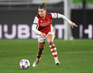 Images Dated 31st March 2022: Arsenal Women's Champions League Showdown: Steph Catley Faces Off Against VfL Wolfsburg