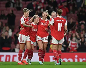 Arsenal Women V FC Zurich Frauen 2022-23 Prints: Arsenal Women's Champions League Triumph: Lina Hurtig Scores Third Goal Against FC Zurich