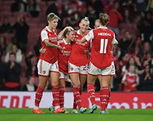 Arsenal Women V FC Zurich Frauen 2022-23 Prints: Arsenal Women's Champions League Triumph: Lina Hurtig's Hat-Trick vs. FC Zurich