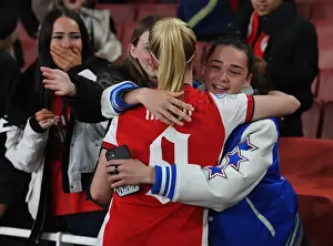 Arsenal Women V VfL Wolfsburg 2021-22 Prints: Arsenal Women's Champions League Victory: Beth Mead Celebrates with Fans