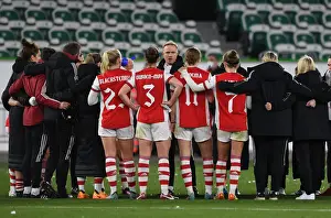 VfL Wolfsburg V Arsenal Women 2021-22 Prints: Arsenal Women's Coach Jonas Eidevall Addresses Team After UEFA Champions League Quarterfinal Match vs
