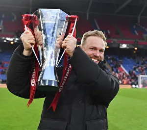 Arsenal Women V Chelsea Women - Conti Cup Final 2023 Prints: Arsenal Women's Coach Jonas Eidevall Celebrates Conti Cup Victory