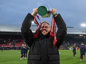 Arsenal Women V Chelsea Women - Conti Cup Final 2023 Prints: Arsenal Women's Coach Jonas Eidevall Celebrates Conti Cup Victory over Chelsea