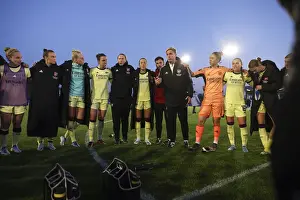 Arsenal Women's Coach Jonas Eidevall Gives Instructions After Everton Match