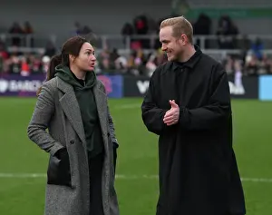 Arsenal Women V Watford Women 2023-24 Prints: Arsenal Women's Coach Jonas Eidevall and Jodie Taylor Celebrate Fourth Round FA Cup Victory over Watford Women