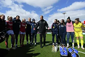 Arsenal Women's Coach Jonas Eidevall Motivates Team After FA WSL Match vs Manchester City