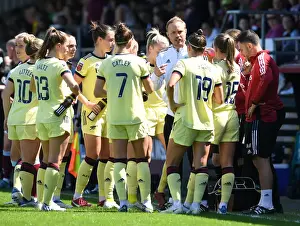 West Ham United Women V Arsenal Women 2021-22 Prints: Arsenal Women's Coach Jonas Eidevall Motivates Team During West Ham Match
