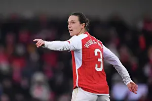 Arsenal Women V West Ham United Women 2023-24 Prints: Arsenal Women's Coach Lotte Wubben-Moy Gives Instructions During Intense Barclays WSL Match