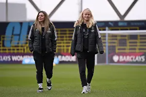 Manchester City Women V Arsenal Women 2022-23 Prints: Arsenal Women's Coaches Gio and Kathrine Kuhl Prepare for Manchester City Showdown at The Academy Stadium