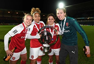 Arsenal Women V Manchester City Ladies - Continentail Cup Final Prints: Arsenal Women's Continental Cup Triumph: Celebrating with Beth Mead