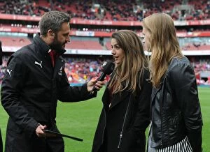 Arsenal v AFC Bournemouth 2017-18 Collection: Arsenal Women's Danielle van de Donk Interviewed at Half Time by Nigel Mitchell