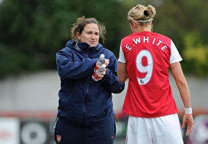 Arsenal Ladies V Bobruichanka 2011-12 Prints: Arsenal Women's Dominance: Laura Harvey and Ellen White Lead 6-0 Victory over Bobruichanka in UEFA Champions League