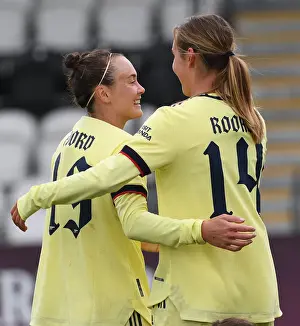 Arsenal Women's Dominance: Jill Roord and Caitlin Foord Celebrate Seventh Goal vs Crystal Palace in FA Cup