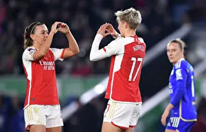 Leicester City Women V Arsenal Women 2023-24 Prints: Arsenal Women's Dominance: Lina Hurtig Scores Sixth Goal Against Leicester City in Barclays WSL