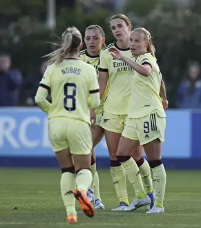 Arsenal Women's Double Victory: Beth Mead and Team Celebrate Goals Against Everton in FA WSL
