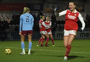 Arsenal Women V Manchester City Women - Conti Cup 2022-23 Prints: Arsenal Women's FA Cup Semi-Final: Stina Blackstenius Scores the Winner Against Manchester City
