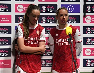 Arsenal Women V Tottenham Hotspur Women - FA Cup 2020-21 Prints: Arsenal Women's FA Cup Triumph: Exclusive Post-Match Interview with Lisa Evans and Jordan Nobbs