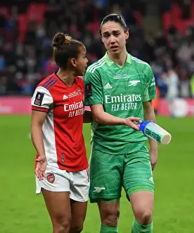 Arsenal Women's FA Cup Triumph: Nikita Parris and Manuela Zinsberger Celebrate with the Trophy
