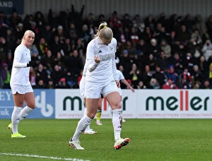 Images Dated 14th January 2024: Arsenal Women's FA Cup Victory: Amanda Ilestedt Scores Fourth Goal Against Watford Women