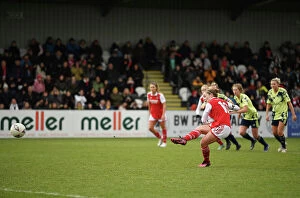 Arsenal Women v Leeds United Women - FA Cup 2023 Collection: Arsenal Women's FA Cup Victory: Kim Little Scores Penalty against Leeds