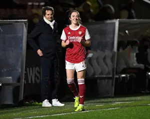 Arsenal Women's FA WSL Match vs Manchester United Women: Lisa Evans Substitution in Empty Meadow Park, 2021