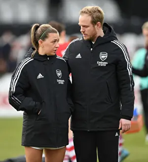 Arsenal Women V Manchester United Women 2021-22 Prints: Arsenal Women's FA WSL Triumph: Jonas Eidevall and Katie McCabe Celebrate Over Manchester United