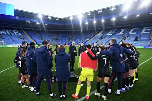 Leicester City Women V Arsenal Women 2022-23 Prints: Arsenal Women's FA WSL Victory: Jonas Eidevall's Team Celebrates Triumph Over Leicester City