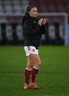 Arsenal Women's FA WSL Victory: Katie McCabe Celebrates with Ecstatic Fans