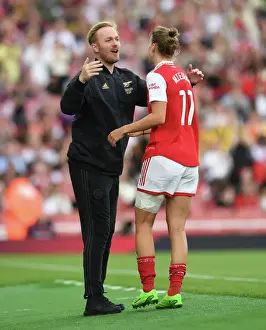Arsenal Women V Tottenham Hotspur Women 2022-23 Prints: Arsenal Women's FA WSL Victory: Miedema and Eidevall Celebrate Triumph Over Tottenham