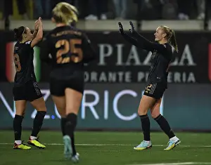 FC Zurich Frauen V Arsenal Women 2022-23 Prints: Arsenal Women's Historic Champions League Victory: Frida Maanum's Game-Winning Goal vs