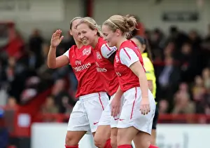 Arsenal Ladies V Rayo Vallecano 2011-12 Prints: Arsenal Women's Historic Champions League Victory: Jayne Ludlow Scores First Goal in 5-1 Win