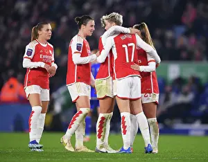 Leicester City Women V Arsenal Women 2023-24 Prints: Arsenal Women's Historic Dominance: Lina Hurtig Scores Six-Goal Haul in WSL Match Against Leicester City