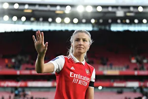 Arsenal Women V Chelsea Women 2022-23 Prints: Arsenal Women's Historic FA Super League Victory: Leah Williamson's Triumphant Celebration at Emirates Stadium