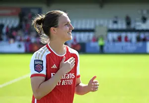 Arsenal Women's Historic FA Super League Victory: Lotte Wubben-Moy Celebrates with Adoring Fans