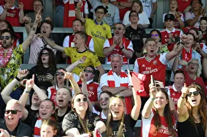 Arsenal Women's Historic FA WSL Victory: Jubilant Fans Celebrate at Meadow Park (2022-23)