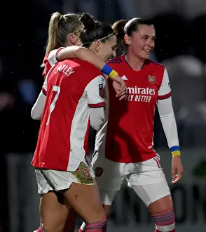 Arsenal Women V Reading Women 2021-22 Prints: Arsenal Women's Historic Super League Victory: Leah Williamson's Triple-Score Salute vs