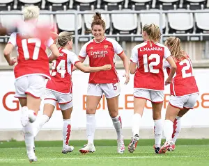Arsenal Women V Paris FC 2023-24 Prints: Arsenal Women's Historic UEFA Champions League Victory: Jennifer Beattie Scores Double Against Paris FC (2023-24)
