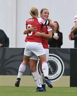 Arsenal Women's Jordan Nobbs and Katie McCabe Celebrate Goal Against Birmingham Ladies