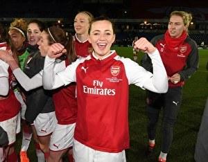 Arsenal Women's Katie McCabe Celebrates Continental Cup Victory over Manchester City Ladies