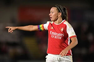 Arsenal Women v Tottenham Hotspur Women - Conti Cup 2023-24 Collection: Arsenal Women's Katie McCabe Gives Team Instructions vs. Tottenham Hotspur in FA WSL Cup Clash