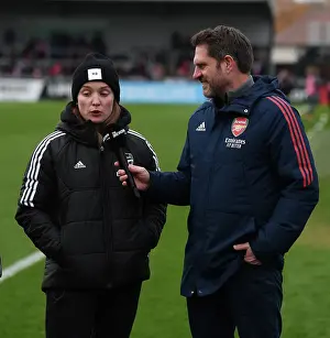 Arsenal Women V Everton Women 2022-23 Prints: Arsenal Women's Kim Little: Inspiring Half-Time Interview during Arsenal vs