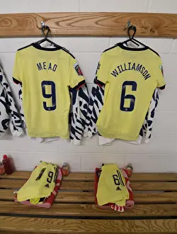West Ham United Women V Arsenal Women 2021-22 Prints: Arsenal Women's Kit Preparation: West Ham United Women vs