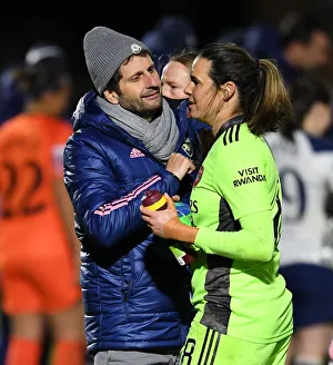 Arsenal Women's Manager Congratulates Debutant Lydia Williams Amid Empty Stands in FA Womens Continental League Cup Match Against Tottenham Hotspur