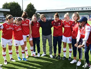 Arsenal Women V West Ham United 2019-20 Prints: Arsenal Women's Manager Joe Montemurro Addresses Squad After Arsenal v West Ham United WSL Match