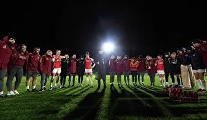 Arsenal Women's Manager Jonas Eidevall Addresses Team After Conti Cup Match Against Bristol City