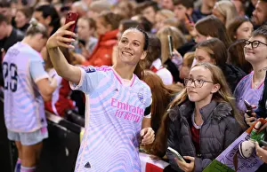 Manchester United Women V Arsenal Women 2023-24 Prints: Arsenal Women's Players Connect with Fans: A Heartwarming Selfie Moment after Manchester United Match