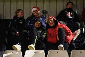 Arsenal Women's Pre-Match Huddle: Focus and Determination Against Tottenham Hotspur Women (Conti Cup 2023-24)