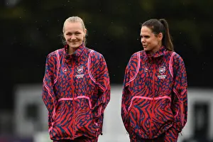 Arsenal Women's Pre-Match Inspection: Frida Maanum and Simone Boye at Meadow Park