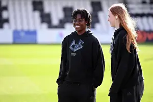 Arsenal Women V Leicester City Women 2022-23 Prints: Arsenal Women's Pre-Match Inspection at Meadow Park Before Clash with Leicester City